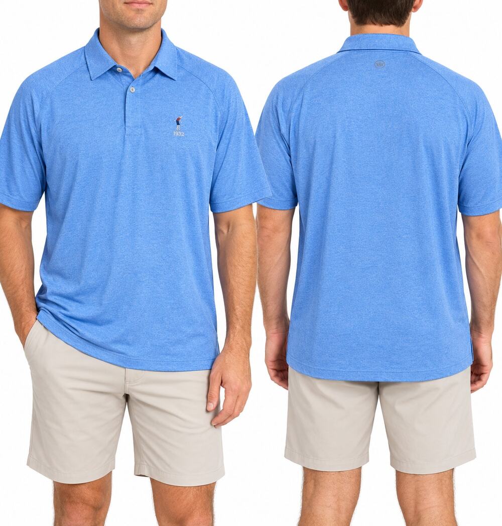 Peter Millar Amsterdam Technical Polo Men's XXL Blue 1932 Golf UPF 50+